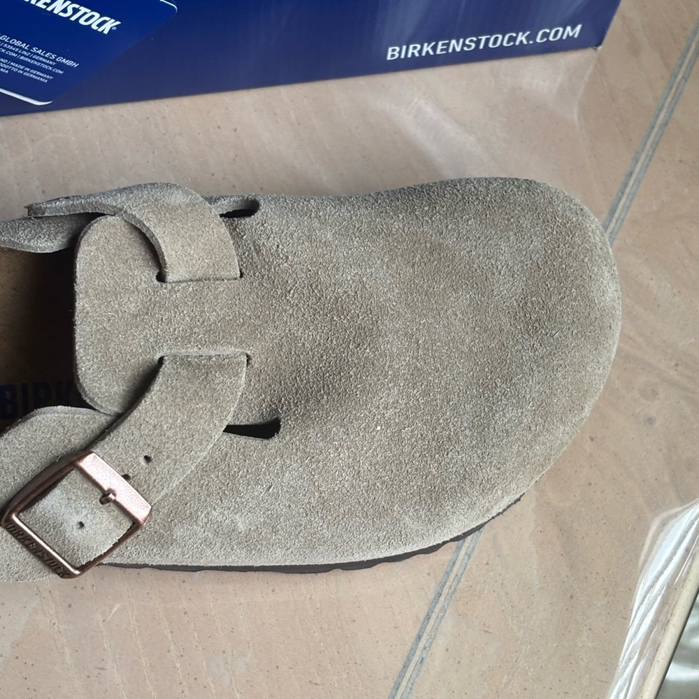 Birkenstock Boston Suede in Taupe W9 - Picture 4 of 8